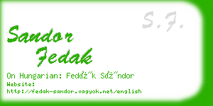 sandor fedak business card